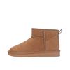 Cowhide snow boots women's autumn and winter leather short boots keep warm and cold-proof one-pedal couple bread shoes cotton shoes