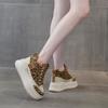 Mode 7CM Plateau Keilabsatz Sneakers Schuhe Damen Sexy High Top Leopardenmuster Damen Freizeitschuhe Mode Sneakers Frühling Warmes Fell Winter