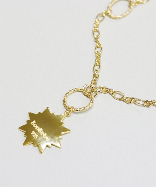 Bonbeau Sunshine Smile Double Chain Necklace Sunshine Double Chain Smile Coin Necklace