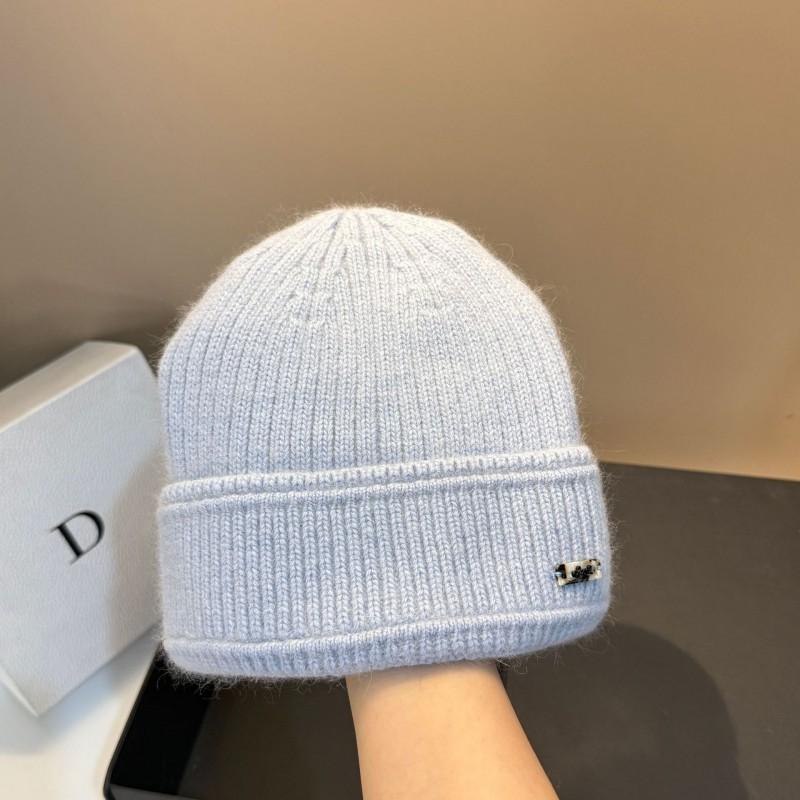 Double-layer Thick Knit Rabbit Fur Hat Winter Outdoor Warm Ear Protection Cute Beanie