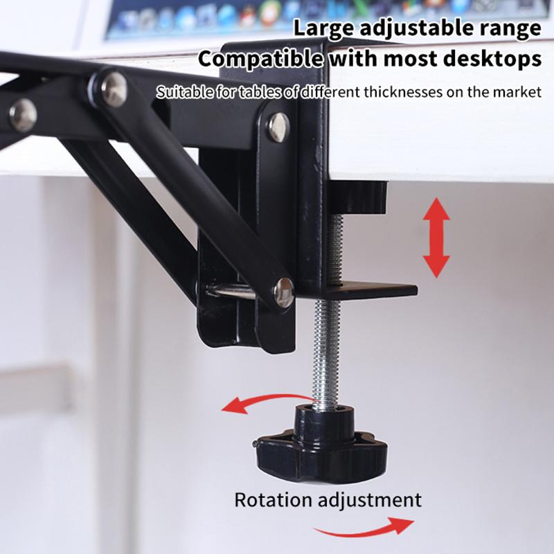 

1 пара держателей для выдвижных настольных досок без пробивки, складной кронштейн для удлинения клавиатуры, для офисного компьютерного рабочего стола, планшета, ноутбука