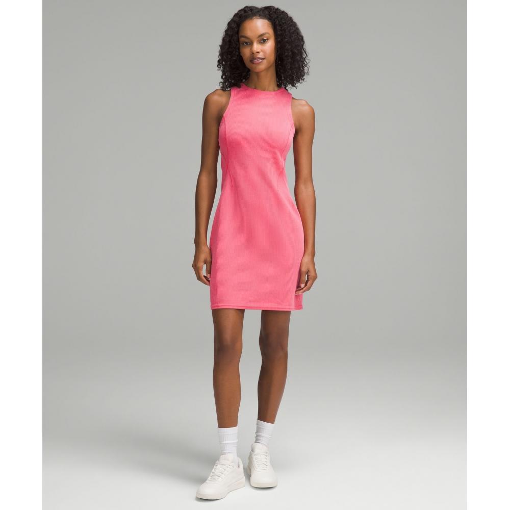

Lululemon Ribbed Softstreme Slim Fit Tank Dress Glaze Pink 4