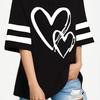 2025 Sommer Herz Muster Übergröße Damen T-Shirt - Europäischer & Amerikanischer Stil