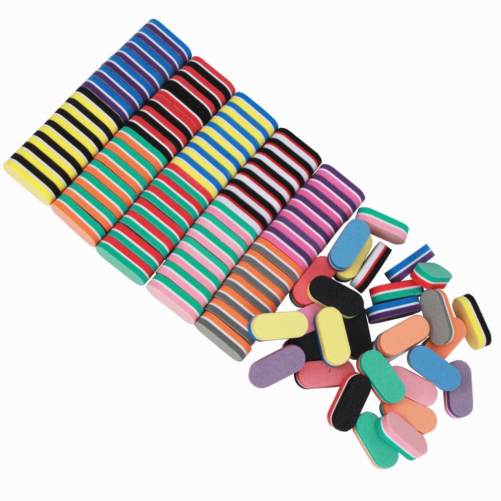 40Pcs Mini Mix Colorful Nail File Sponge Sanding Grinding Professional Manicure Buffer Files