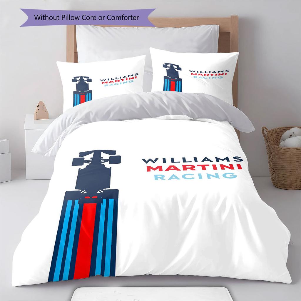 Pościel z Wzorem Martini Racing, Zestaw Kołdry Poszewka na Kołdrę Poszewka na Poduszkę Domowy Prezent Urodzinowy(1 * poszwa na kołdrę + 2 * poszewki na poduszki, bez rdzenia)