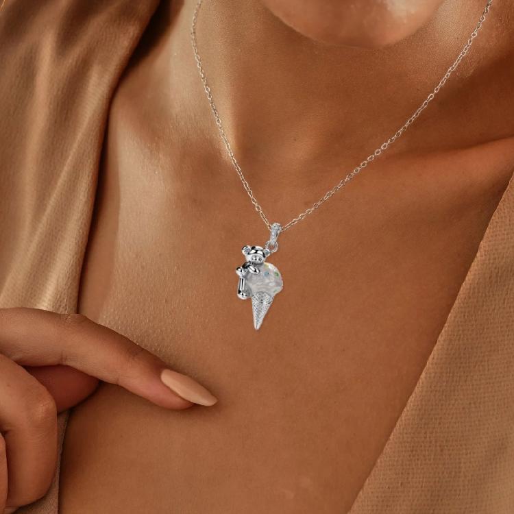 Koala Ice Cream Charm Necklace Adjustable Length Copper Pendant For Her