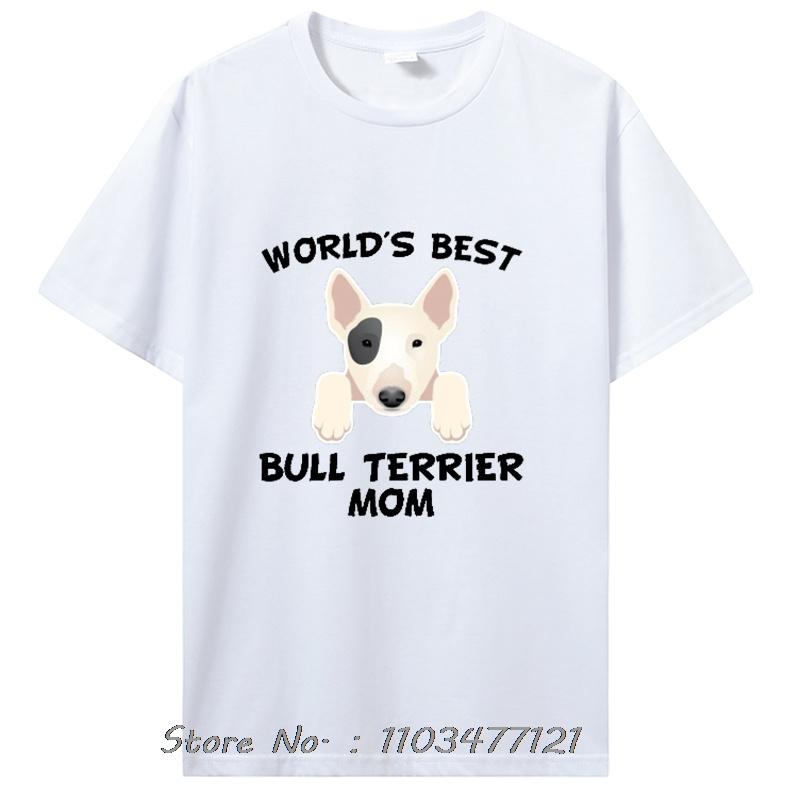 New Bull Terrier Mom T Shirt - World'S Best Bull Terrier Mom Dog Owner T-Shirt Graphic Tees Clothing Oversized Tshirt
