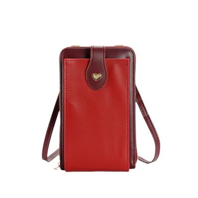 Color Matching Mobile Phone Bag Vertical Wallet Women's One Shoulder Crossbody Bag Multi-Functional Small Shoulder Bag