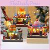 Kitchen Decor Christmas Hamburger Music Box With Light And Feature Rotation