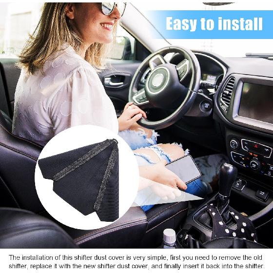 Car Shift Knob Dust Cover, Gear Shift Knob Cover for Protection, Leather Manual/Automatic Shifter Shift Boots Cover, Decorate Car Interior, Universal