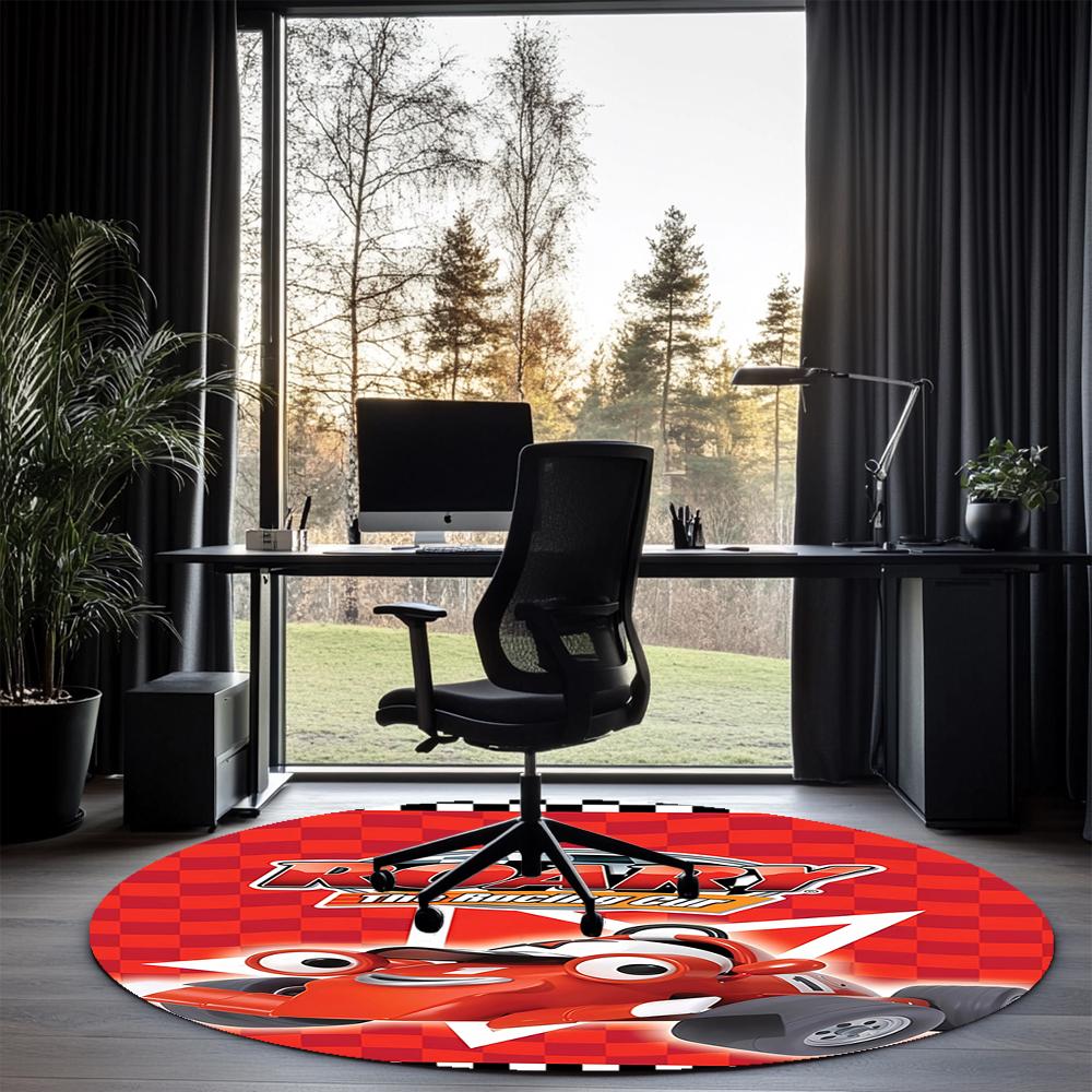 Truck Printed Round Rug Carpet Chair Rug Area Rug Entryway Doormats,for Office Chair Living Room Bedroom Kitchen Room.