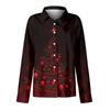 Women's Christmas Print Casual Half-Open Collar Long Sleeve Shirt