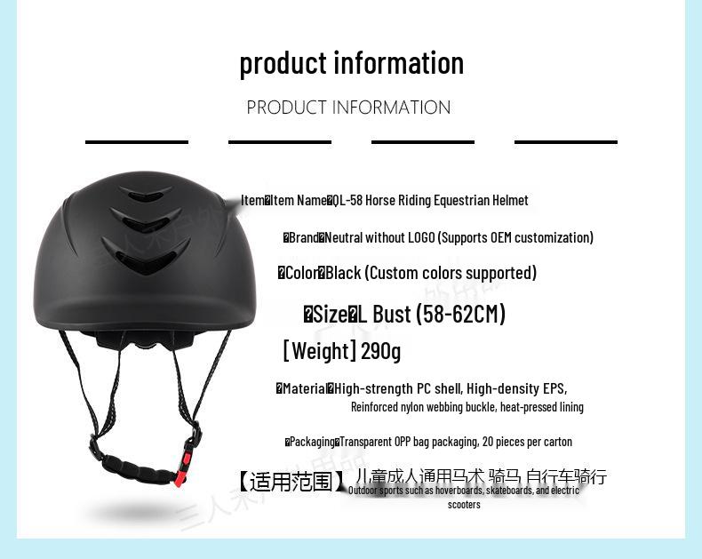Unisex Summer Equestrian Riding Helmet for Adults & Children