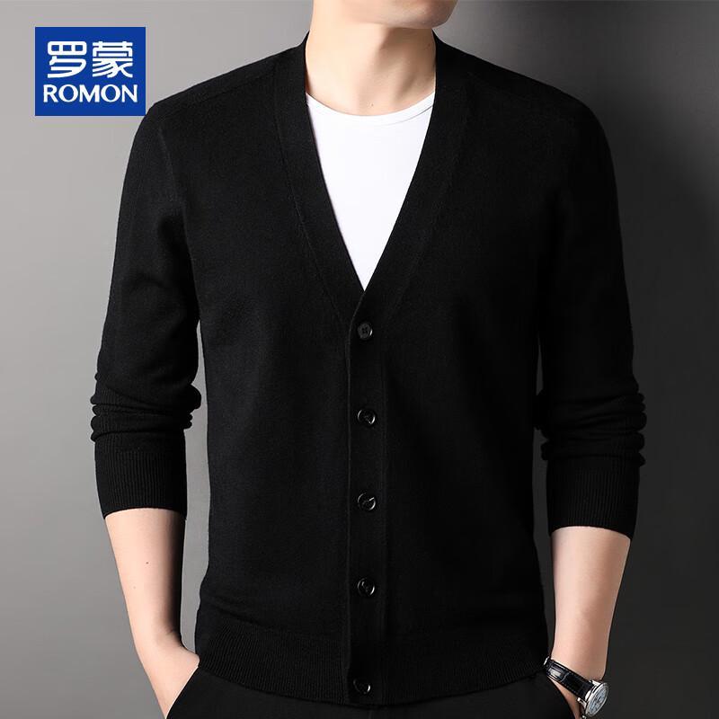 ROMON Men's V-Neck Knitted Cardigan