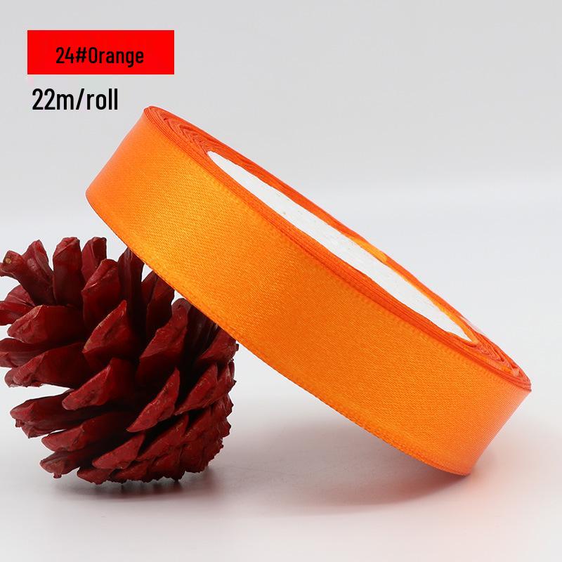 2.5cm Polyester Woven Ribbon for Flower Gift Packaging, Wedding Cakes, and Decorations in Silk Colors