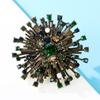 New 2 Colors Choose Rhinestone Vintage Flower Brooches For Women Coat Elegant High Quality Jewelry Autumn Pins