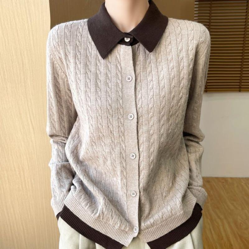 Falešný dvoudílný pletený kardigan Podzim Zima Nová bunda Svetr Volný top