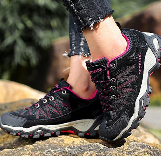 Large Outdoor Hiking Shoes for Couples, Spring and Summer Sports Shoes, Men's and Women's Mesh Fabric Anti Slip Travel Off-road Shoes