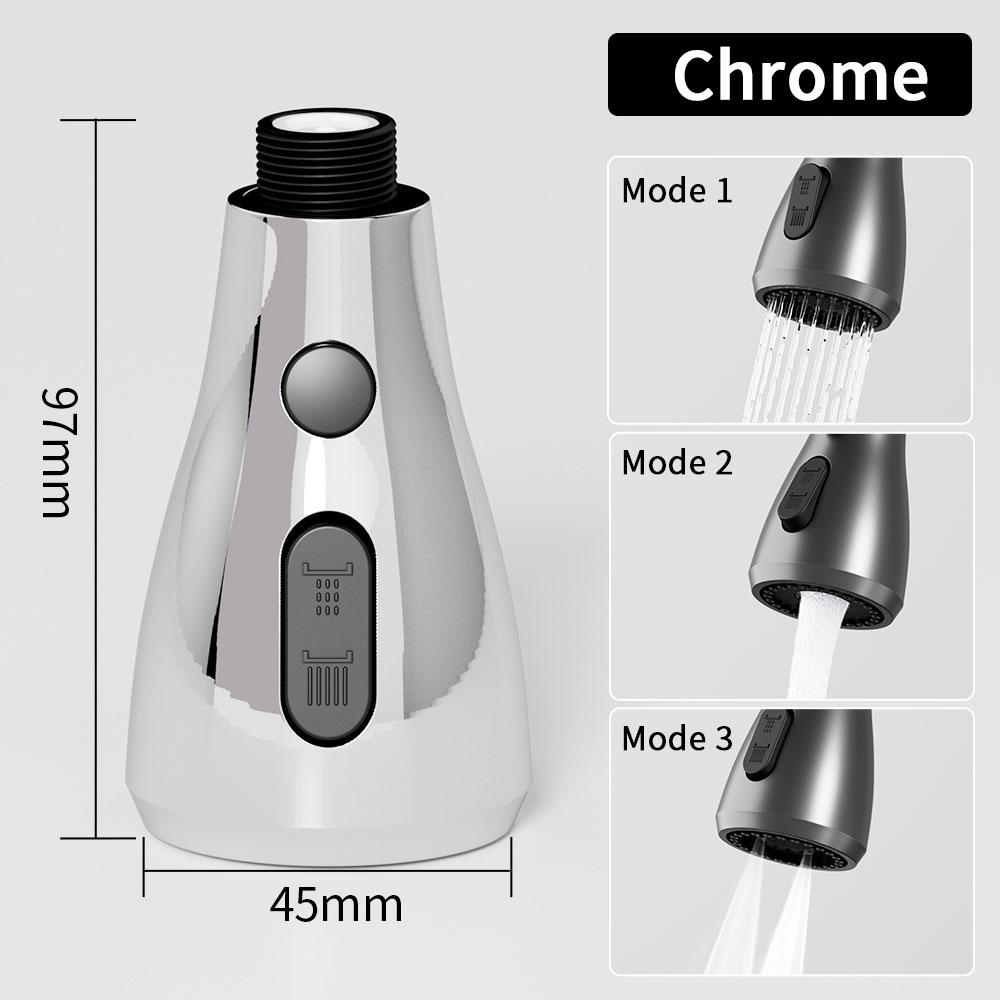 Kitchen Pull Out Faucet Sprayer Nozzle 3 Modes ABS Water Saving Bathroom Basin Sink Shower Spray Head For 1/2" Connection