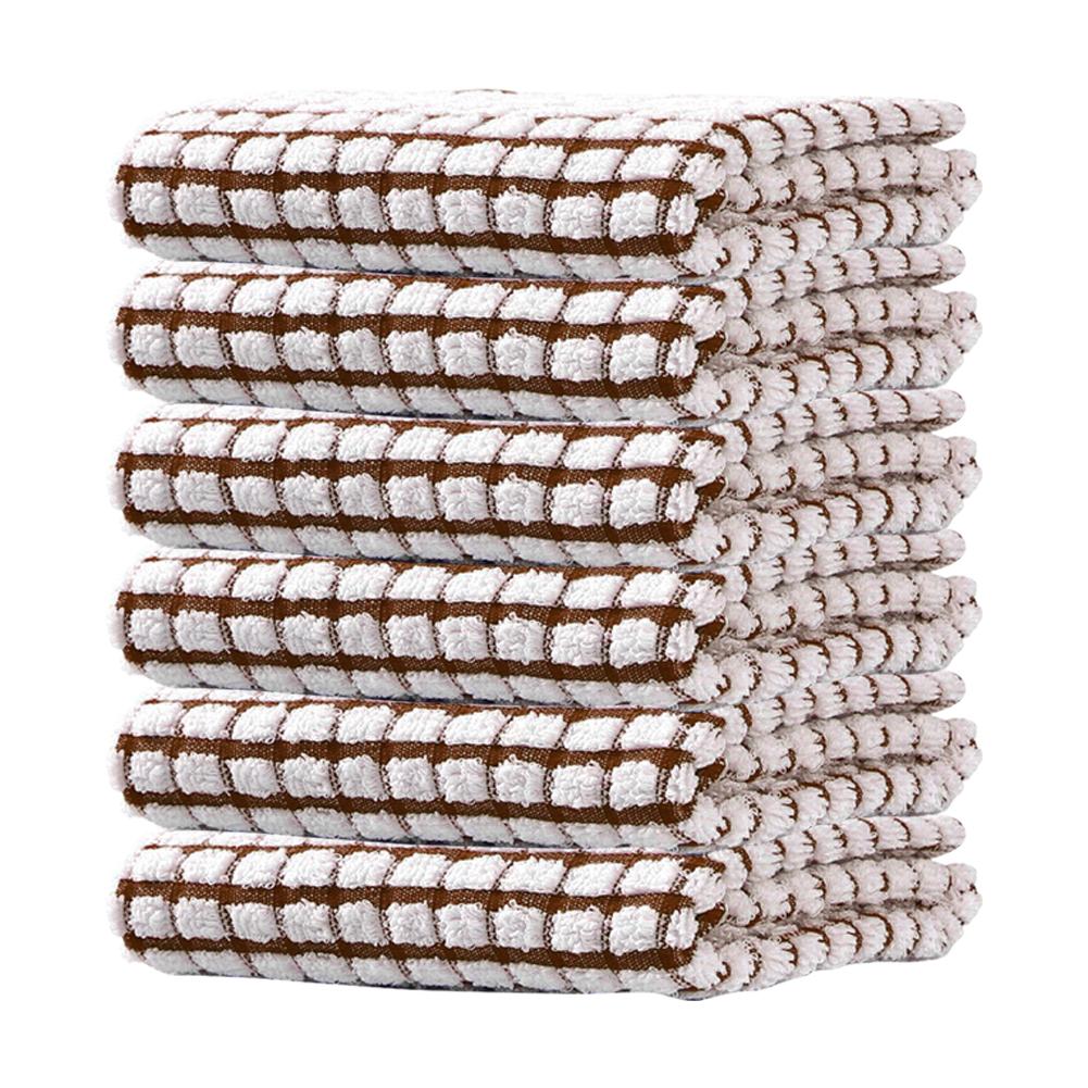 

Absorbent Hand Towels Quick Drying Kitchen Dishcloths Set Checkered Decorative Towels for Kitchen Drying 6Pcs