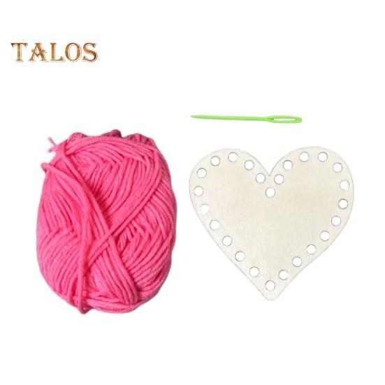 

Дерев яний набір для в язання для початківців. День Святого Валентина. Набір для шиття Зроби сам із дерев яним сердечком із пластиковими голками. Нитки для вишивання для любителів рукоділля. рожевий