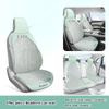 Breathable summer car seat cover - cool ice rattan weave, PU leather trim, lovely embroidery, suitable for One-piece seat
