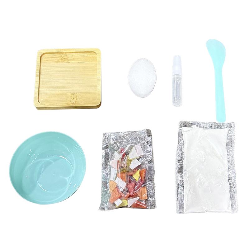 Handmade DIY Mosaic Cup Mat Bottom Bamboo Pad Early Education Free Creation Handicraft Toys