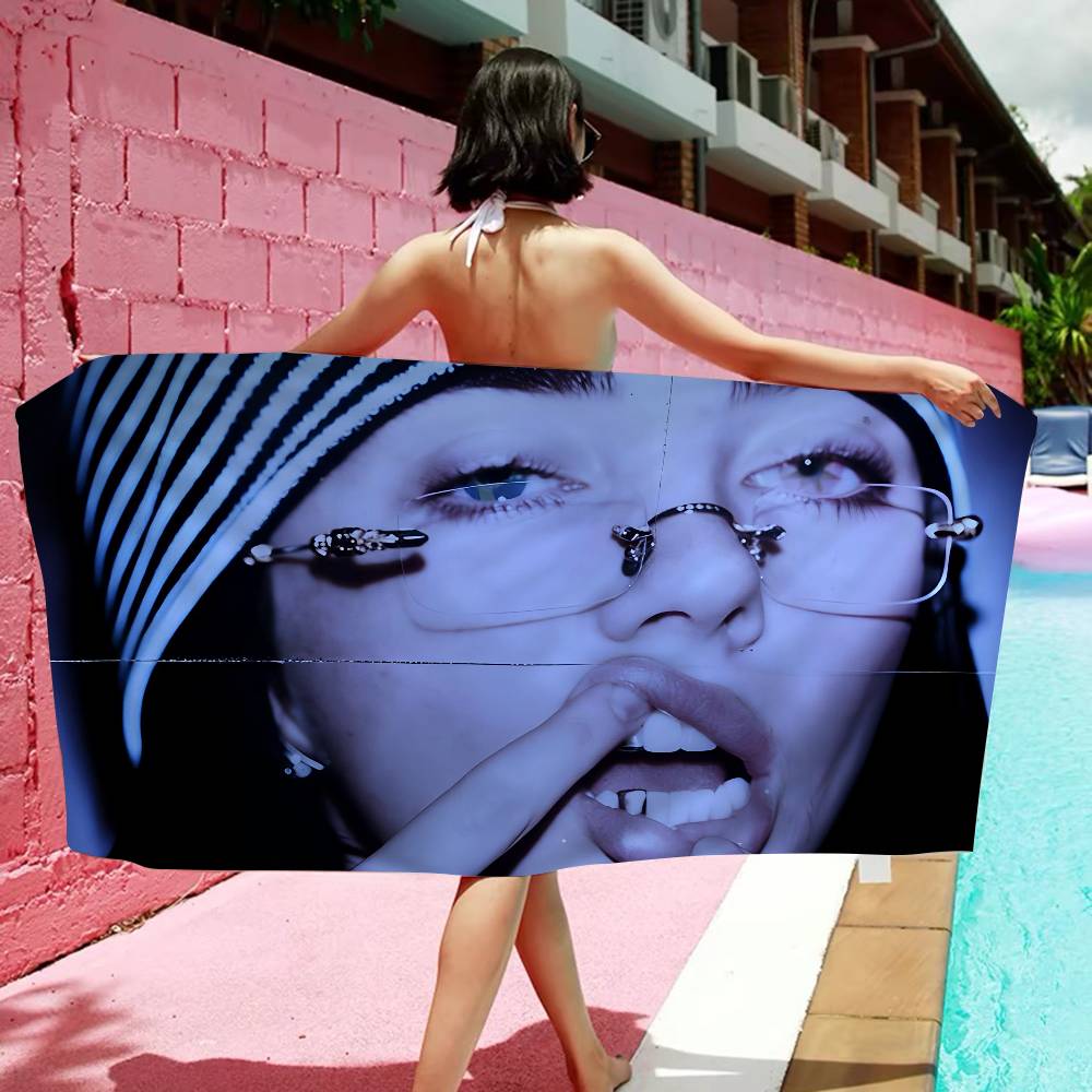 Hot Singer B-Billies E-EilishS Microfiber Beach Towel Absorbent Quick Dry Soft Yoga Swimming Resort Mountain Climbing Towel