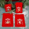 20/1PCS Christmas Velvet Bags Cartoon Candy Gift Drawstring Pouch Christmas New Year Party Favor Decor Jewelry Packaging Bag