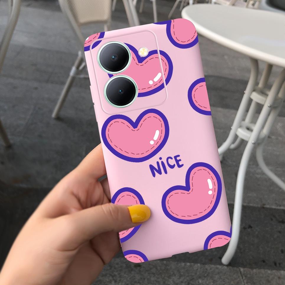 

For Cover Vivo Y36 V2247 Phone Case Couple Love Heart Flower Back Shell Etui For Vivo Y36 5G VivoY36 Y 36 Soft Siliocne Fundas Vivo Y36 4G V2247