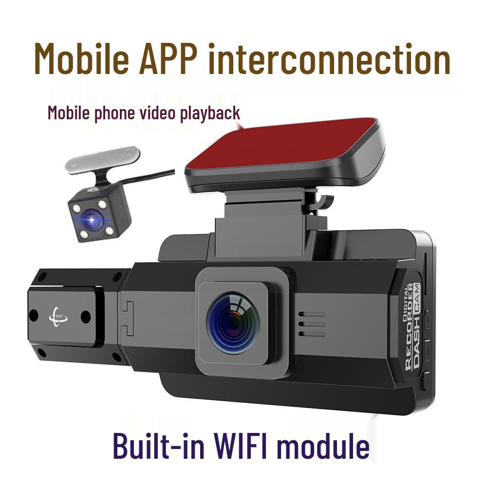 3" 1080P HD Car Dash Cam with Infrared Night Vision, Parking Monitor, and WIFI