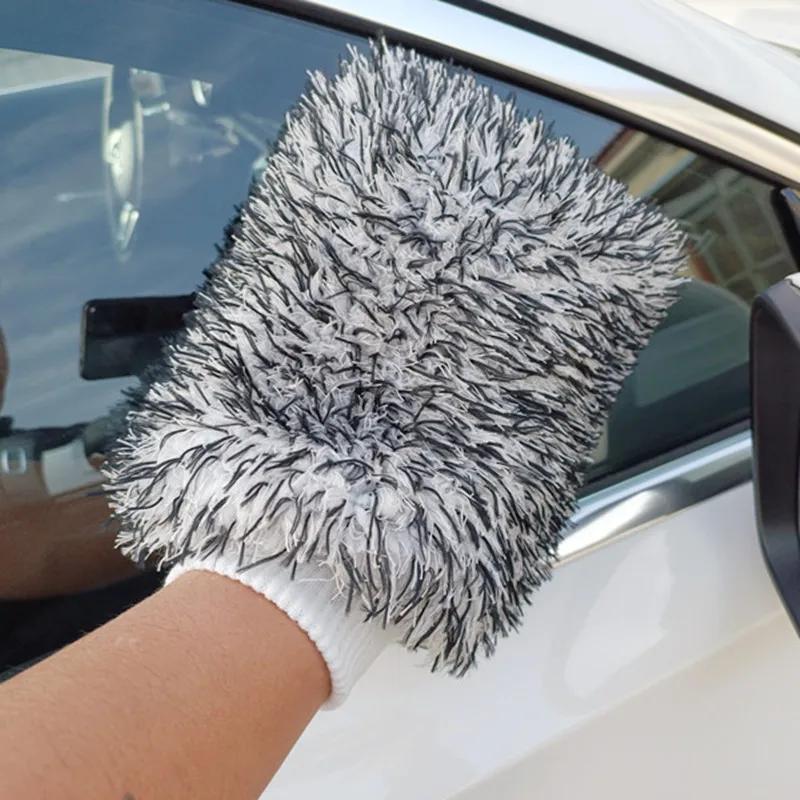 Car Maximum Mitt High Density Auto Wash Cloth Ultra Super Absorbancy Car Sponge Plush Glove Microfiber Cleaning Towel