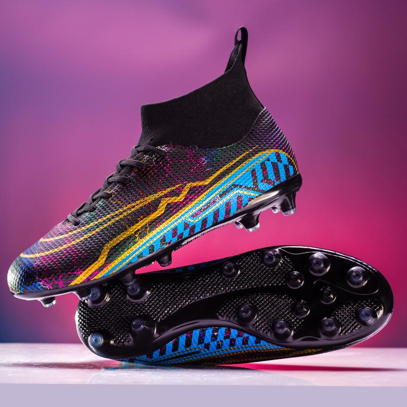 New football shoes men's made grass flat training shoes long nails broken nails youth sports socks mouth