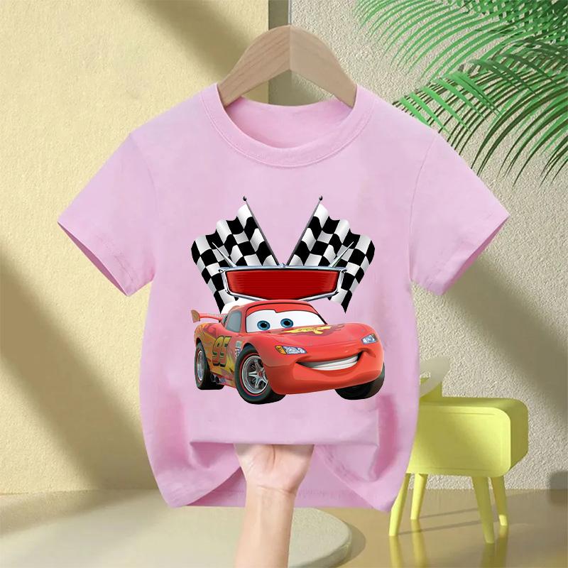 Cars Summer 2026 T-Shirt Lightning McQueen Short Sleeve for Boys and Girls Combinable with Everything