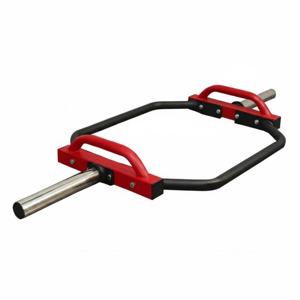 Hexagonal Bar Multiple Grip Hexagon Fitness Equipment for Weight Training, Gym Black Red Handle