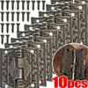 10PCS Antique Bronze Hinges Vintage Cupboard Cabinet Fitting with Screws Jewelry Boxes Wooden Case Hinge Furniture Hardware