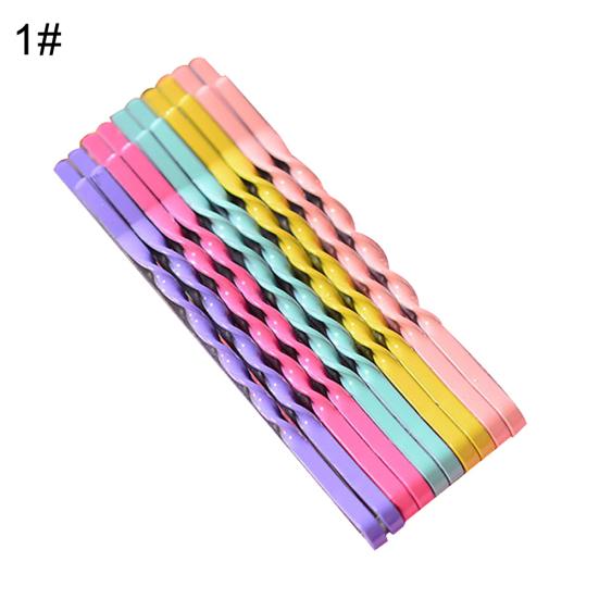 10Pcs Girl Rainbow Magnoloran Wavy Bobby Pins Hair Clip Hairpin Hairdressing