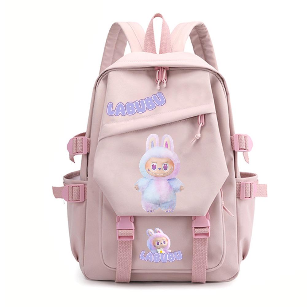 School Bag New Labubu Printed School Bag Primary School Students Junior High School Students Fashion Breathable Casual Backpack CLE