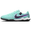 Tiempo Legend 10 Lace Up TF Turf Artificial Turf Cow Leather Soccer Shoes Unisex Green Purple DV4342-300