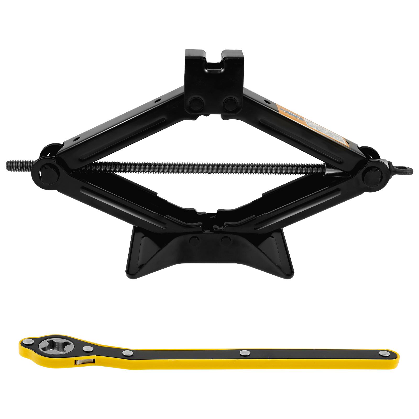 

Steel Car Scissor Jack with Ratchet Wrench One Handed Using Trolley Jack Universal Car Emergency Tool for Maintenance and Repair