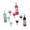 Miniature Dollhouse Wine Bottle Set Dollhouse Decoration Pretend Play Funny Mini Toy Set for Party Kitchen Game