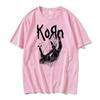 Amerikanischer Sänger Rockband Korn Print Grafik T-Shirt Sommer Kurzarm T-Shirts Tops Streetwear Lässiges T-Shirt Leichte Atmungsaktive Kleidung