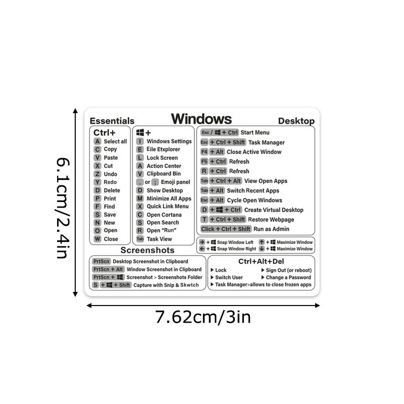 1PC Office Software Memory Waterproof Learn Self-adhesive General Shortcut Keys Assistance Laptops Fast Improve Efficiency