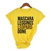 Mascara Leggings Leopard Done Print Women T Shirt Short Sleeve O Neck Casual Female Top Hipster