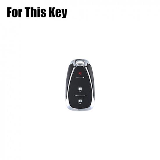 Alloy Leather Car Key Case Cover For Chevrolet Cruze Malibu Camaro Trailblaze