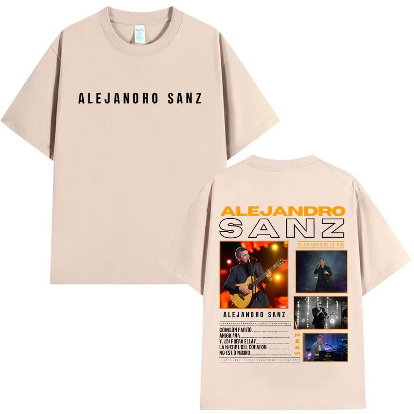 Singer Alejandro Sanz Graphic Fashion Tshrit Summer Harajuku T Shirt Gothic Mens Cotton Tshirt Casual Oversized Tees Fans Gift