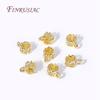 18K Gold Plated Spacer Beads Pendant Charms Bail Brass Metal Large Hole Bail Beads For DIY Jewelry Making Findings Accessories