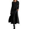 Ladies' Casual V-neck Long Sleeved Dress Color Loose And Oversized Dress