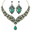 DIEZI Baroque Luxury Water Drop Rhinestone Choker Necklace Earrings Jewelry Sets Wedding Party AB Crystal Jewelry Accessories