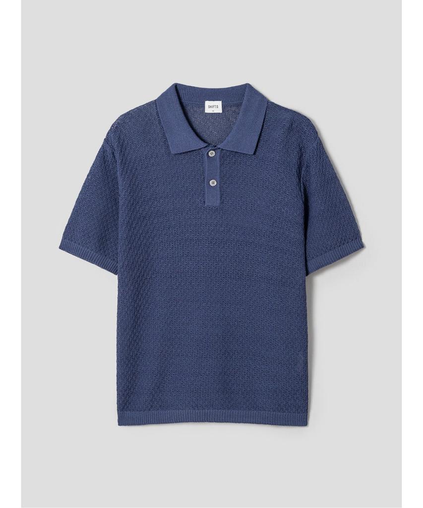 SHIFT.G Paper Yarn Texture Polo Blue